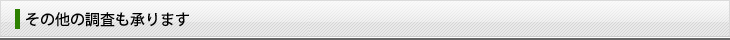 その他の調査も承ります。