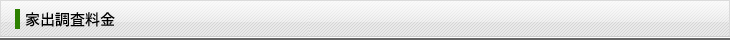 家出調査料金