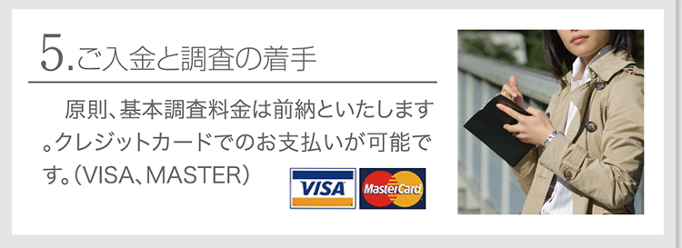 ご入金と調査の着手